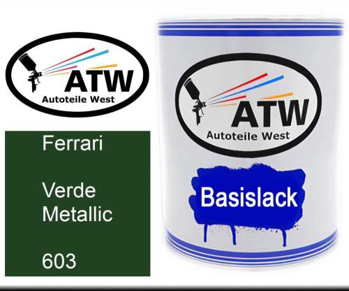 Ferrari, Verde Metallic, 603: 1L Lackdose, von ATW Autoteile West.